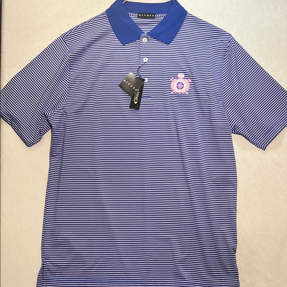 DIVOTS Blue Performance Polo Shirt with Moisture-Wicking Fabric